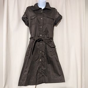 Calvin Klein Dark Army Green Button-Up Dress